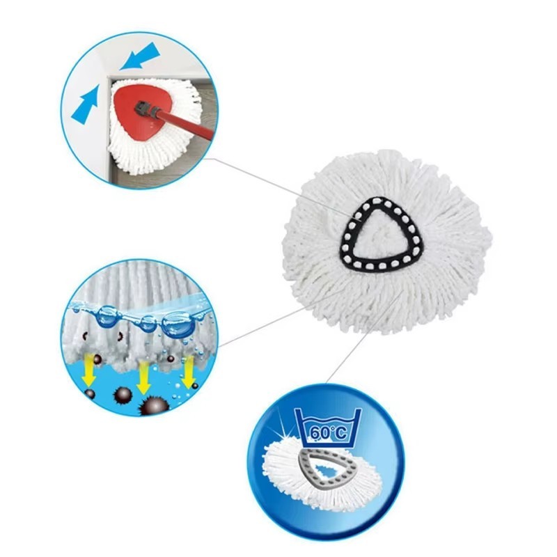 1Pc Spin Only Mop Replacement Head Microfiber Refill for Mop* No Handle/Bucket