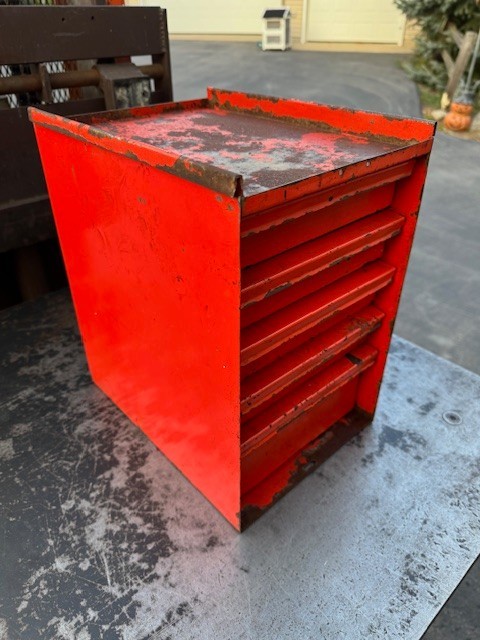 Vintage MAC Tools 5 Drawer Mini Side Hanging Caddy Toolbox Box