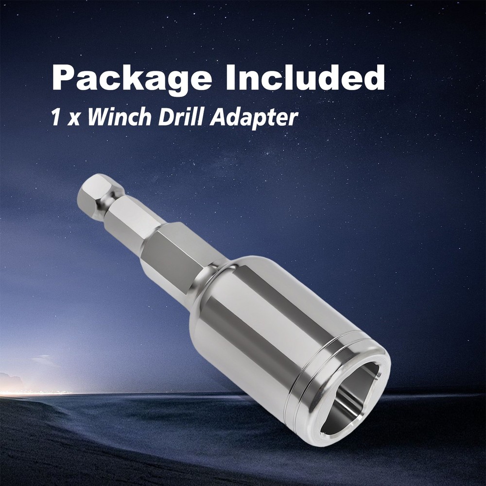 1pc Electric-Powered Drill Interface Converter for Hand Crank Winch