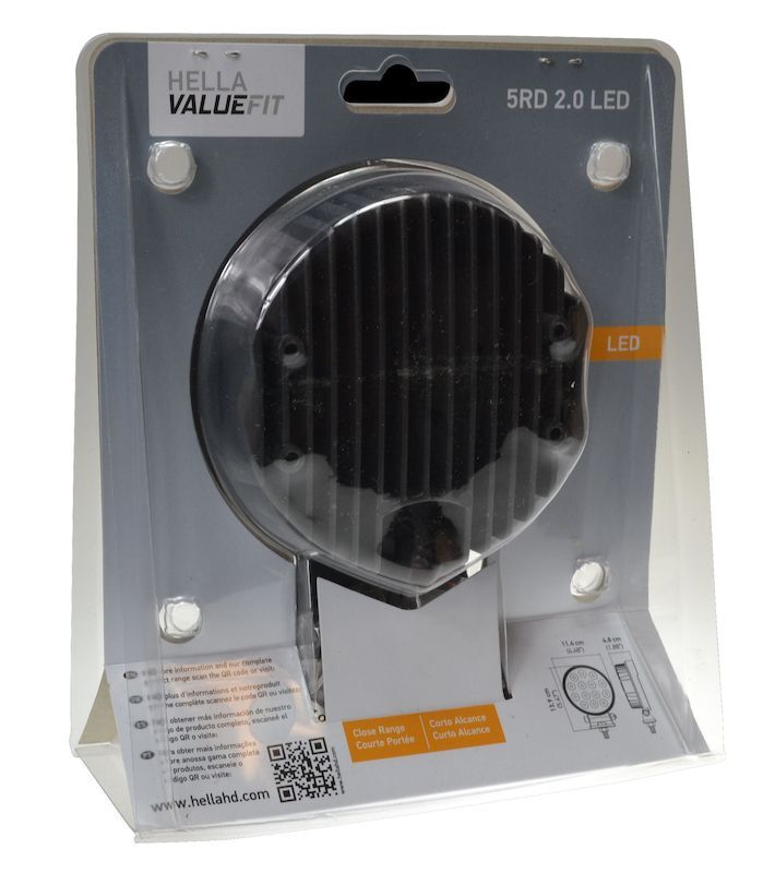 HELLA 357105002 ValueFit 5 Round 2.0 LED Close Range Worklight, Black