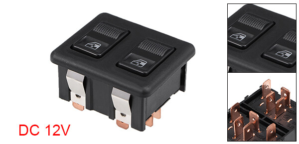 10 Pins Car Window Switch Dual Button Control Master Rocker Switch DC 12V