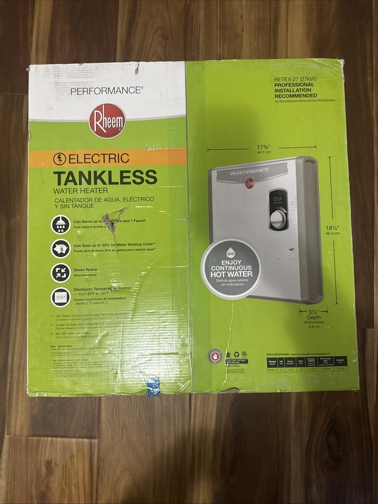 Rheem Retex-27 (27kW) Electric Tankless Water Heater Retex 27 (New Open Box)
