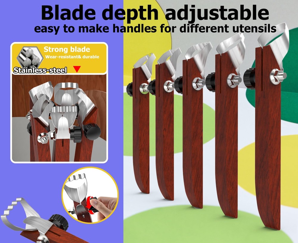 GEOCCI 5 Pcs Pottery Handle Making Tool Carving Tools Dark red