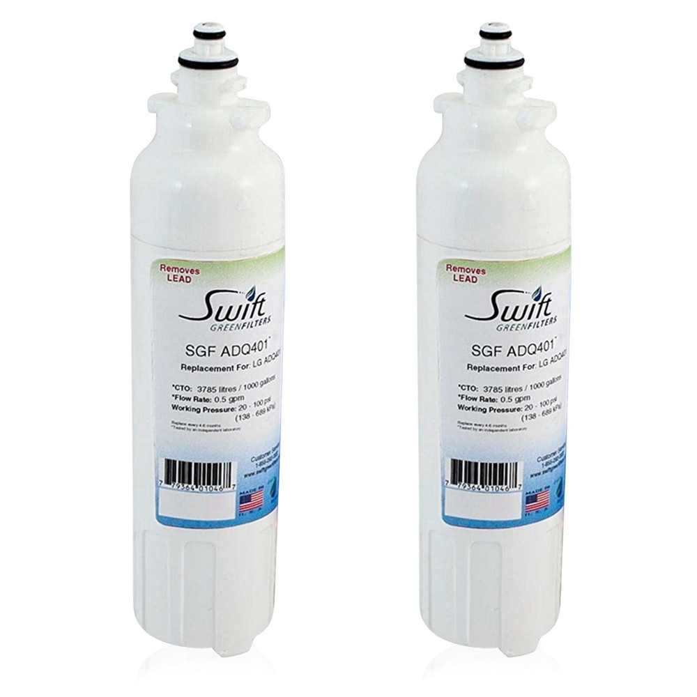 Swift Green SGF-ADQ401 Fits for LG LT800P, ADQ73613401 water filter (2 Pack)