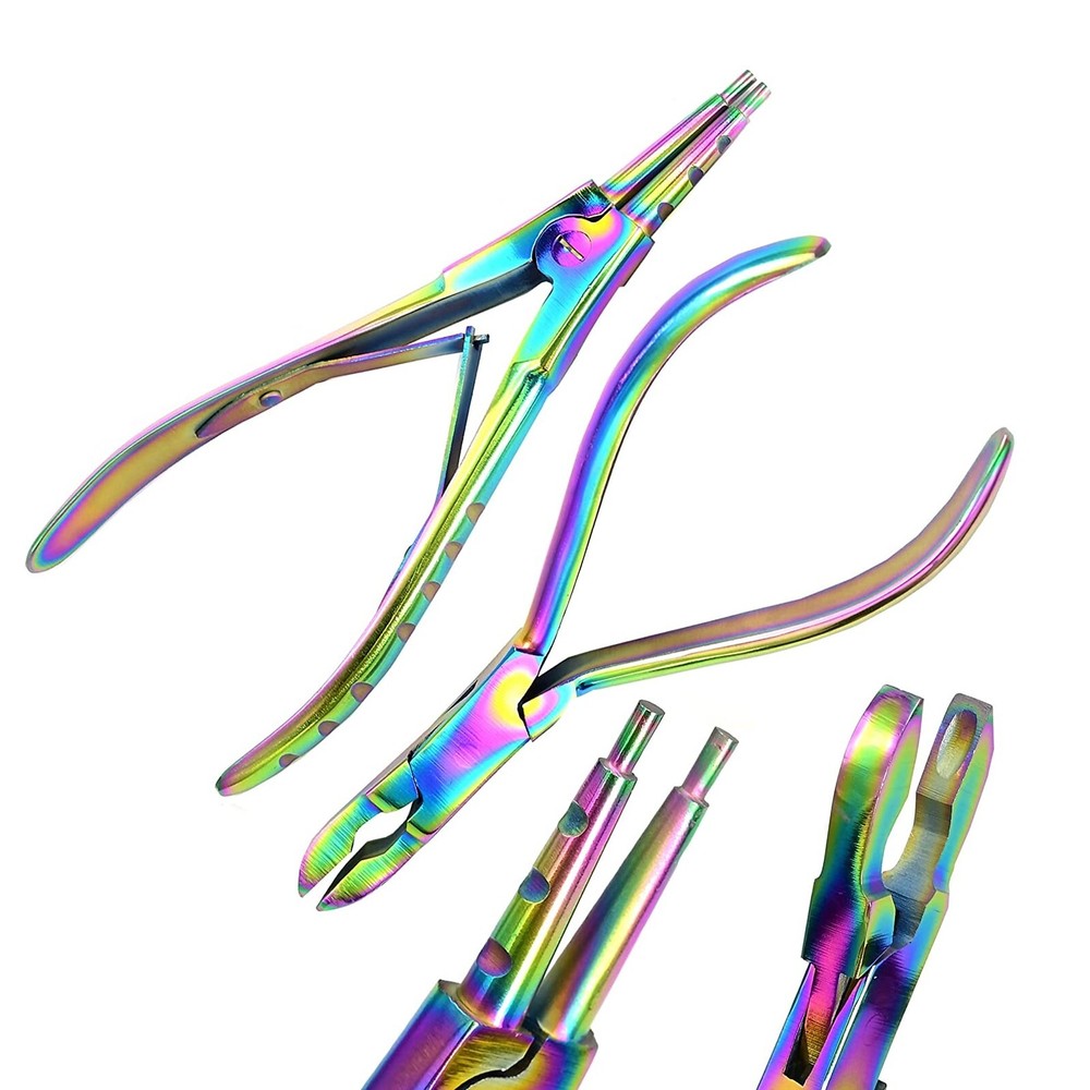 Multi Body Piercing Tools Ring Opening Pliers 7" & Closing Pliers Forceps 5 1/2"