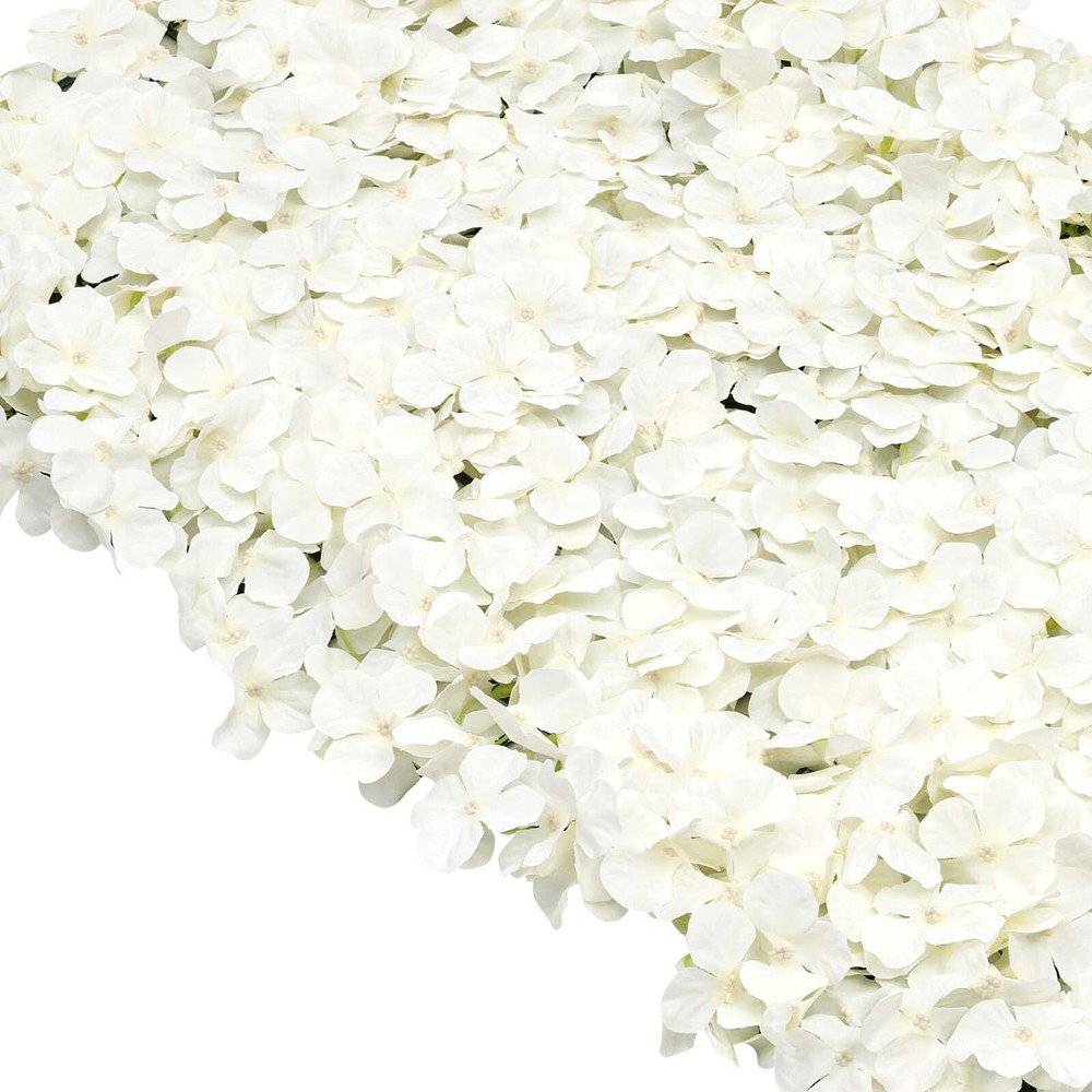 20 Pcs Silk Artificial Hydrangea Flower Wall Panels Wedding Backdrops Mats White