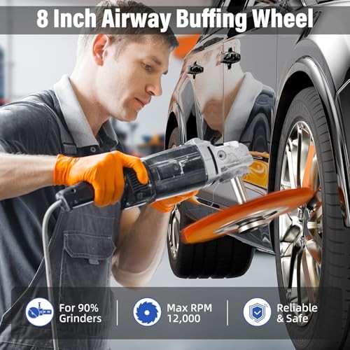 8" Airway Buffing Wheels for 4.5" Angle Grinder, 9PCS Buffer Polisher Wheel