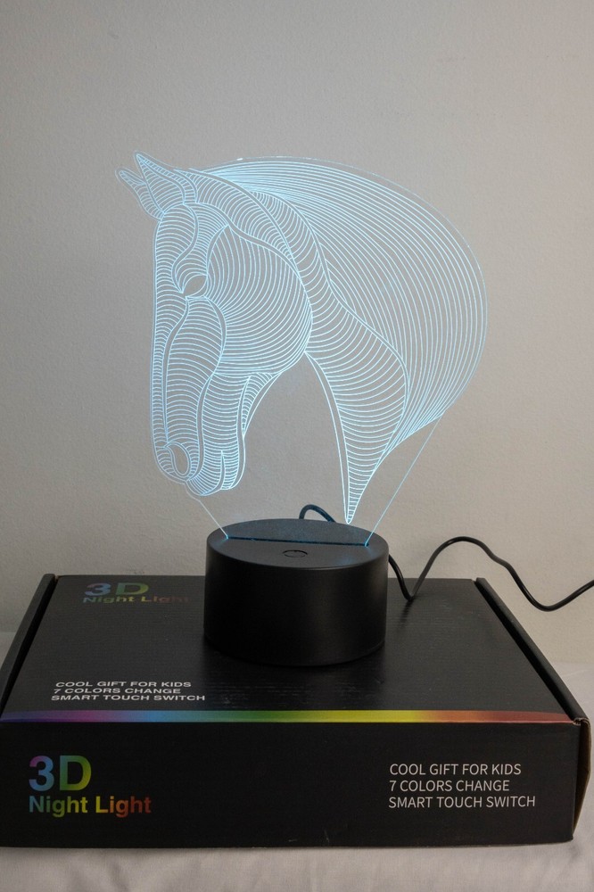 3D Color Changing Horse Night Light