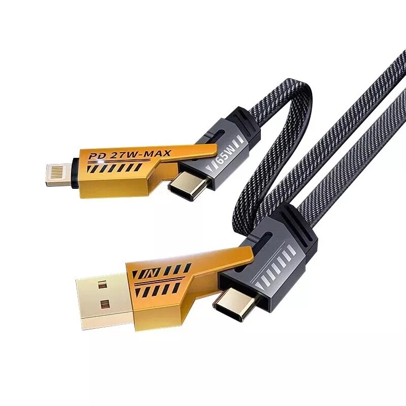 4 in 1 USB Type-C Cable Data Cord Multi Charging Cable For Samsung S24 Macbook