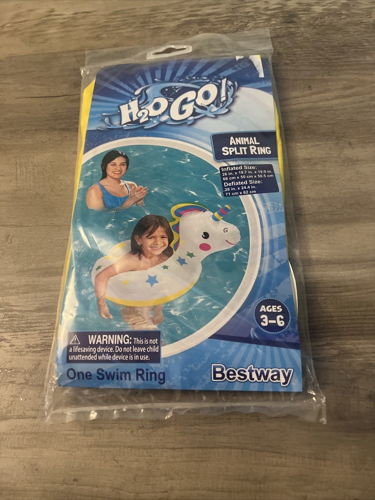 Bestway H2O Go! Unicorn Animal Split Ring Pool Float Floaty 26” New