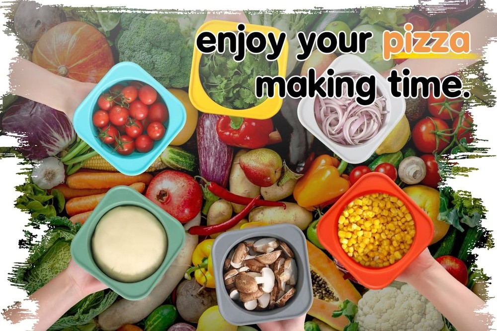 Stackable Silicone Artisan Pizza Dough Proofing Containers with Lids pizza ma...