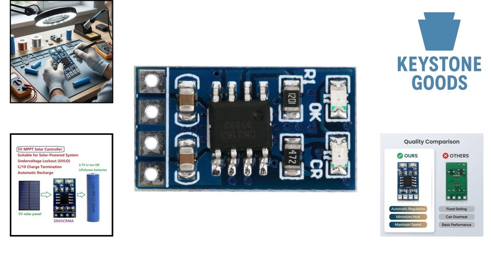 Solar MPPT Lithium Battery Charger Module 1A, LiPo/Li-ion, Blue