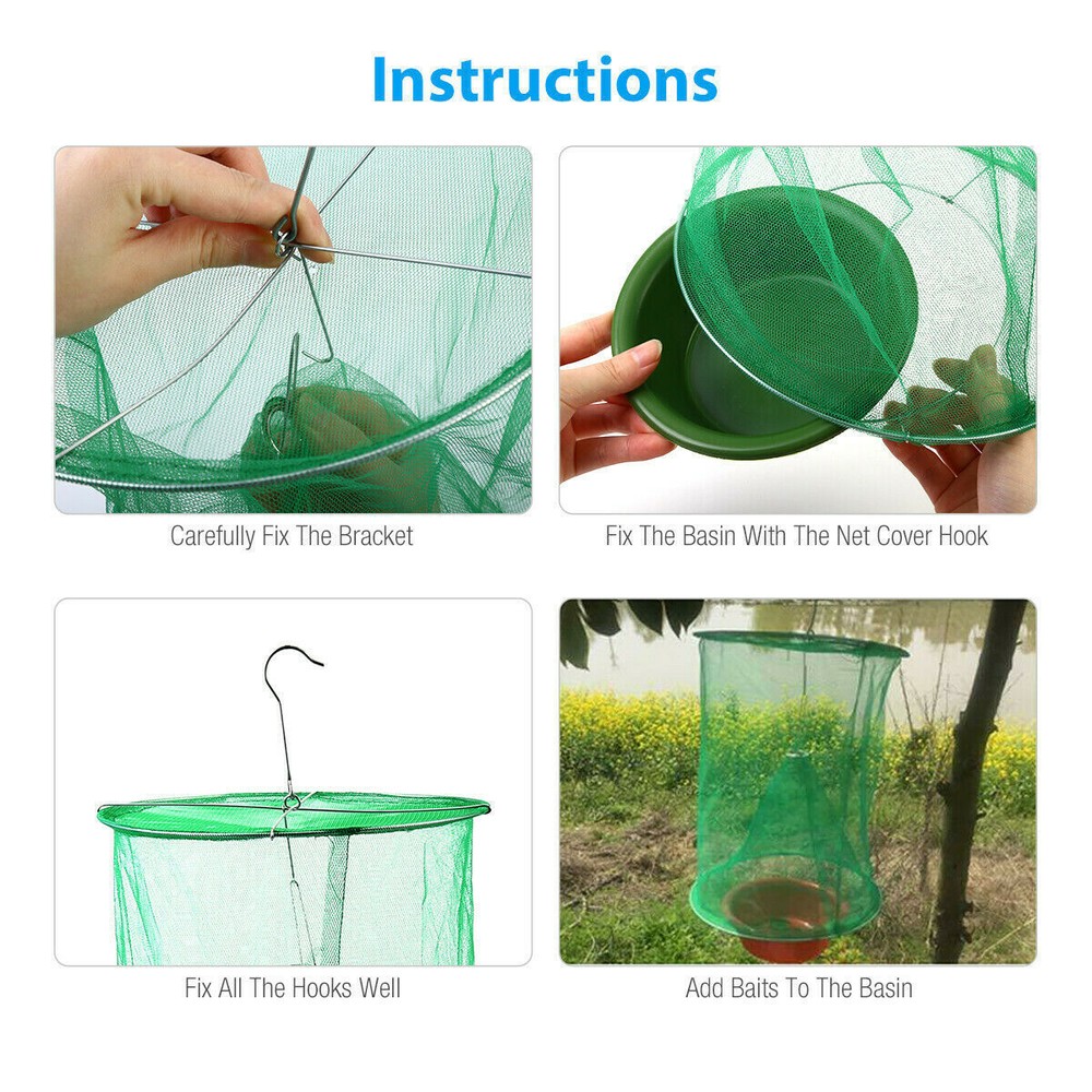 Fly Trap Reusable Fly Catcher Killer Cage Net Trap Pest Bug Catch fly trap Ranch