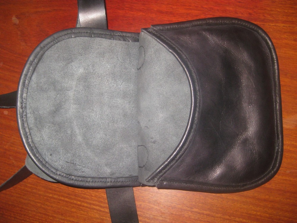 Colonial Leather Shooting Bag, Black Powder Muzzleloader Flintlock Rev War Style