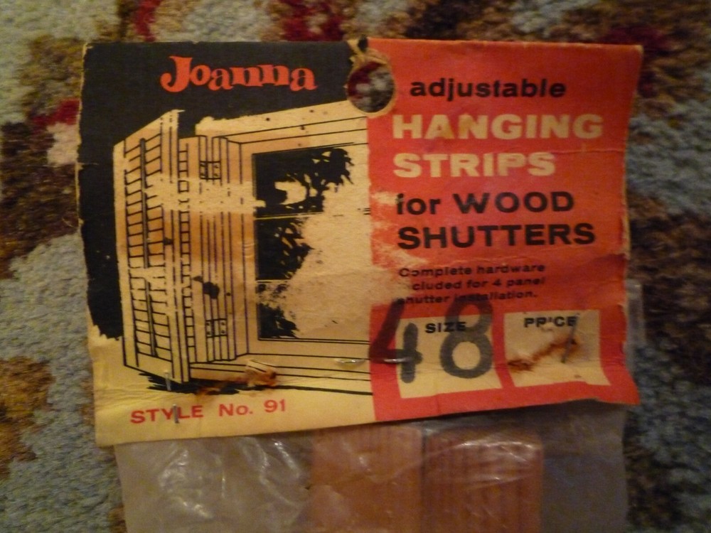 2 Sets Shutter Hanging Mounting Kits 48" Wood Strips Butt & Wrap-Around Hinges