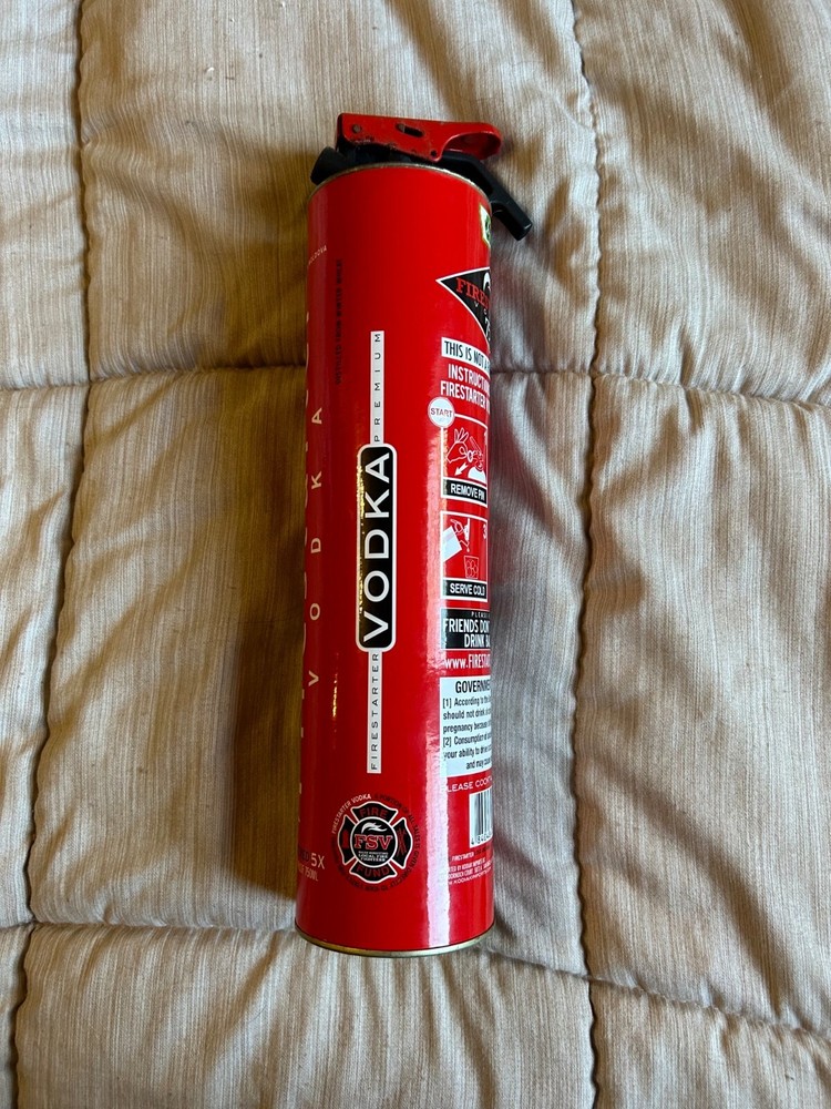 FireStarter EMPTY Bottle Premium Vodka 750ml Fire Extinguisher Shape.