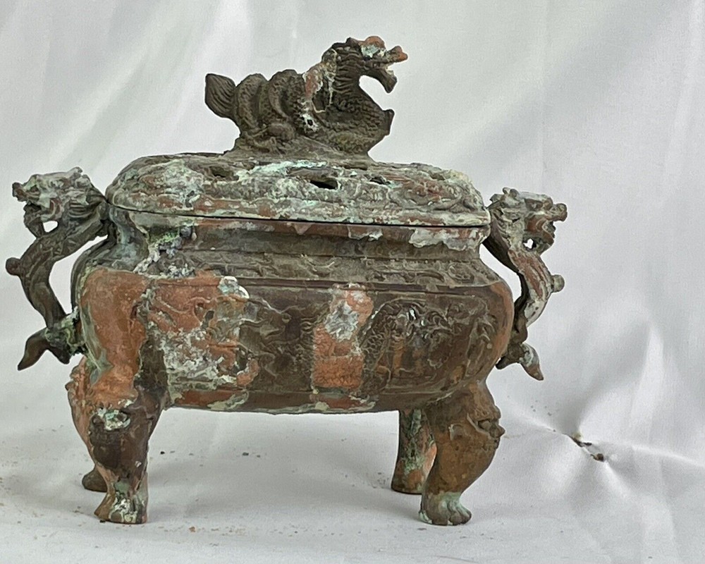 Vintage, Aged Dragon,Serpent incense Burner, Holder