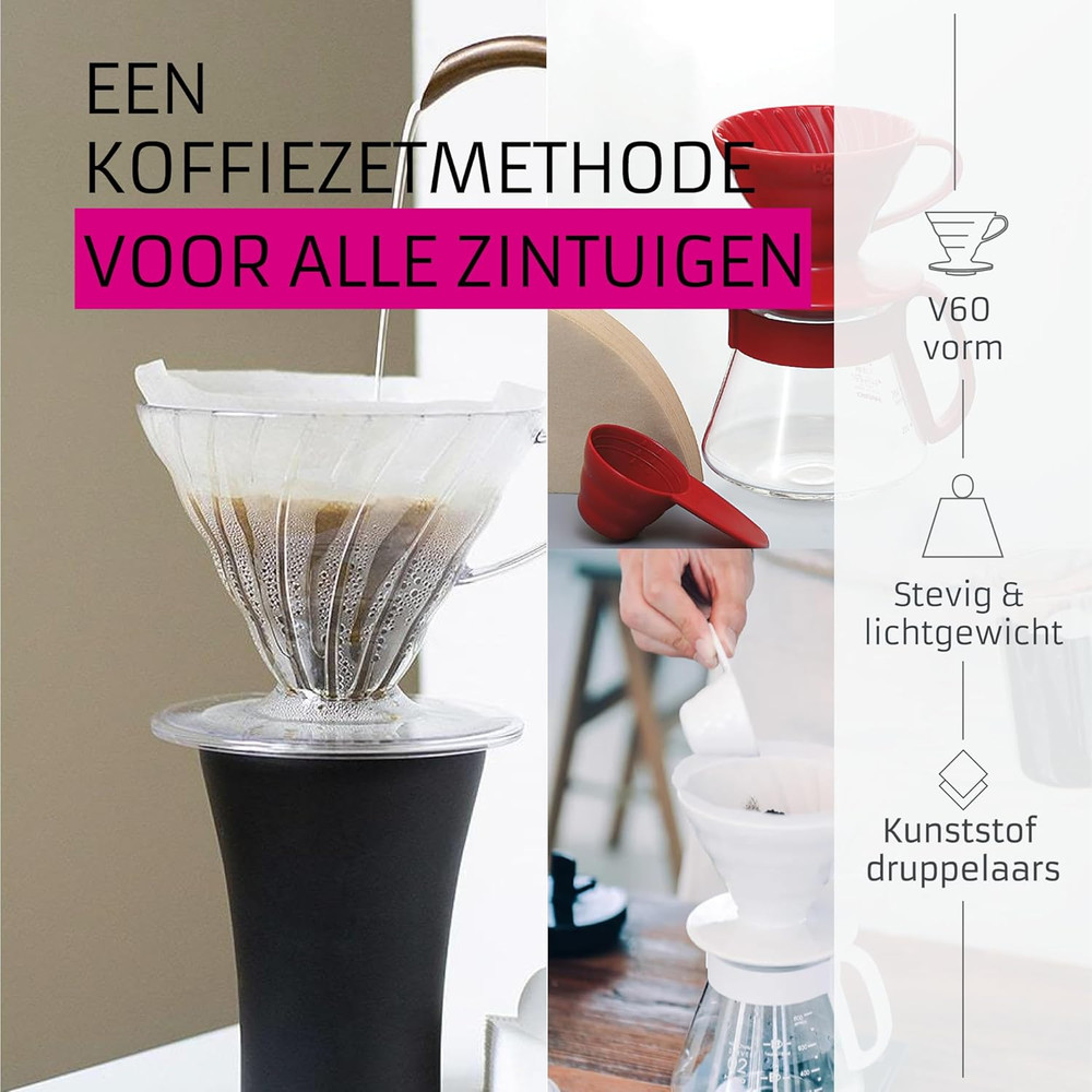 V60 Plastic Coffee Dripper, Size 02, White