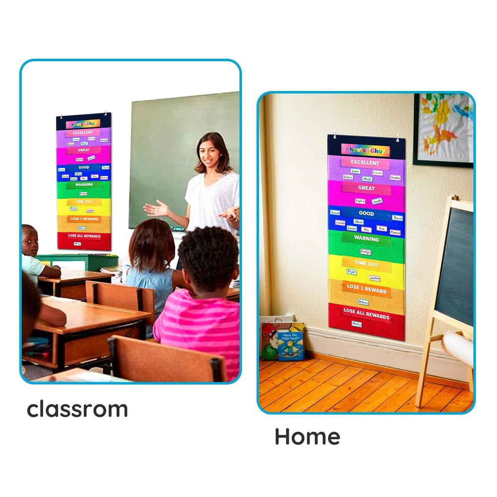 Behavior Chart for Classroom 46 ½" H x 17¼" W Student Behavior Incentive Pock...