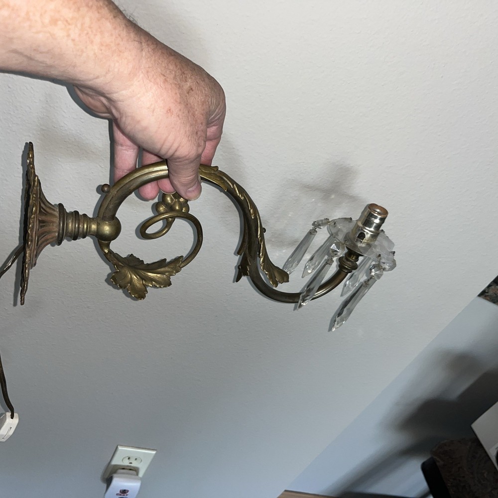 Victorian Era Brass Lamp Wall Mount