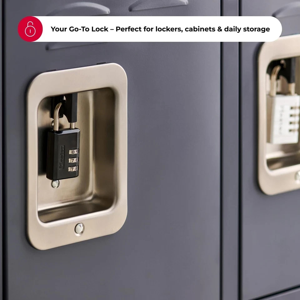 Master Lock Black Combination Padlock, Indoor Gym Locker 2 Pack,