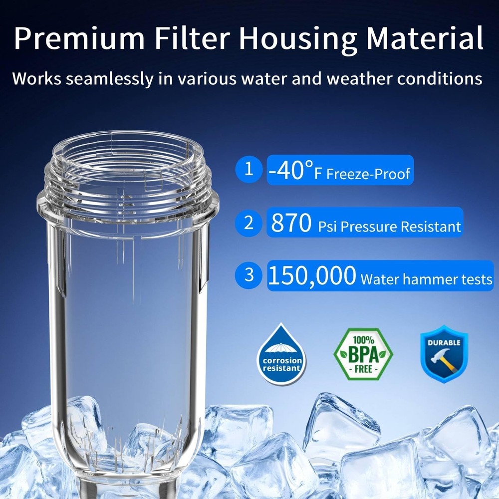 40 Micron Spin Down Sediment Whole House Water Filter System