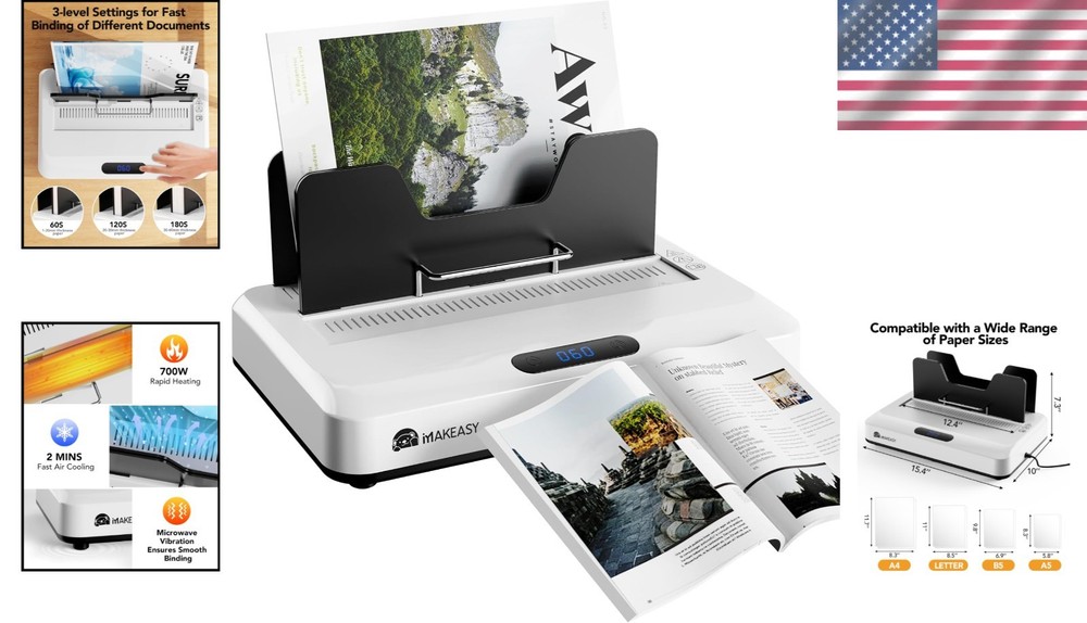 User-Friendly Thermal Binding Machine - Auto Shut-Off & Overheating Protection