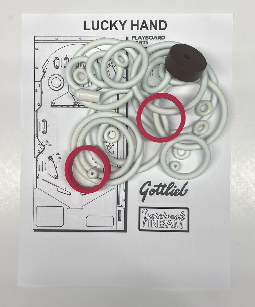 1977 Gottlieb Lucky Hand Pinball Machine Rubber Ring Kit