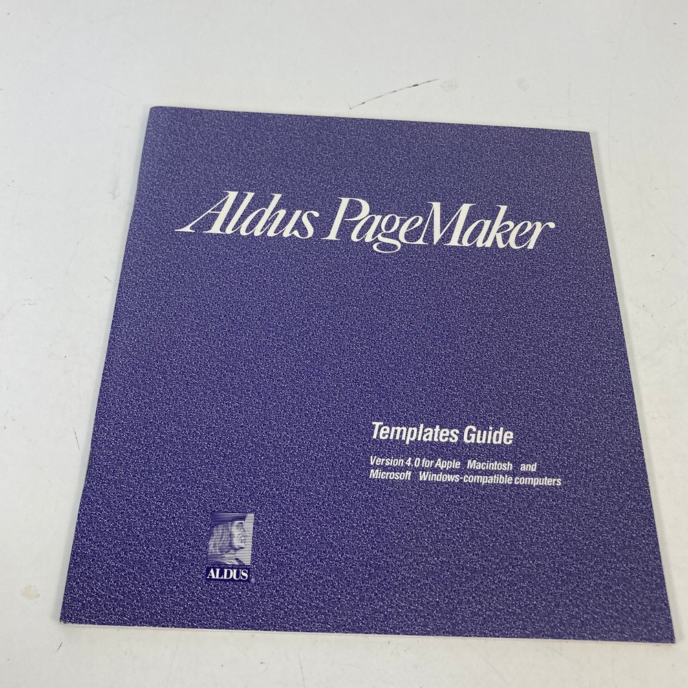 Aldus PageMaker Version 4.00 For Apple Macintosh 3.5" Floppies 1990