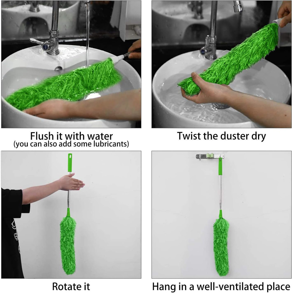 Microfiber Feather Duster Extendable Duster with 100 inches Extra Long Pole, Ben