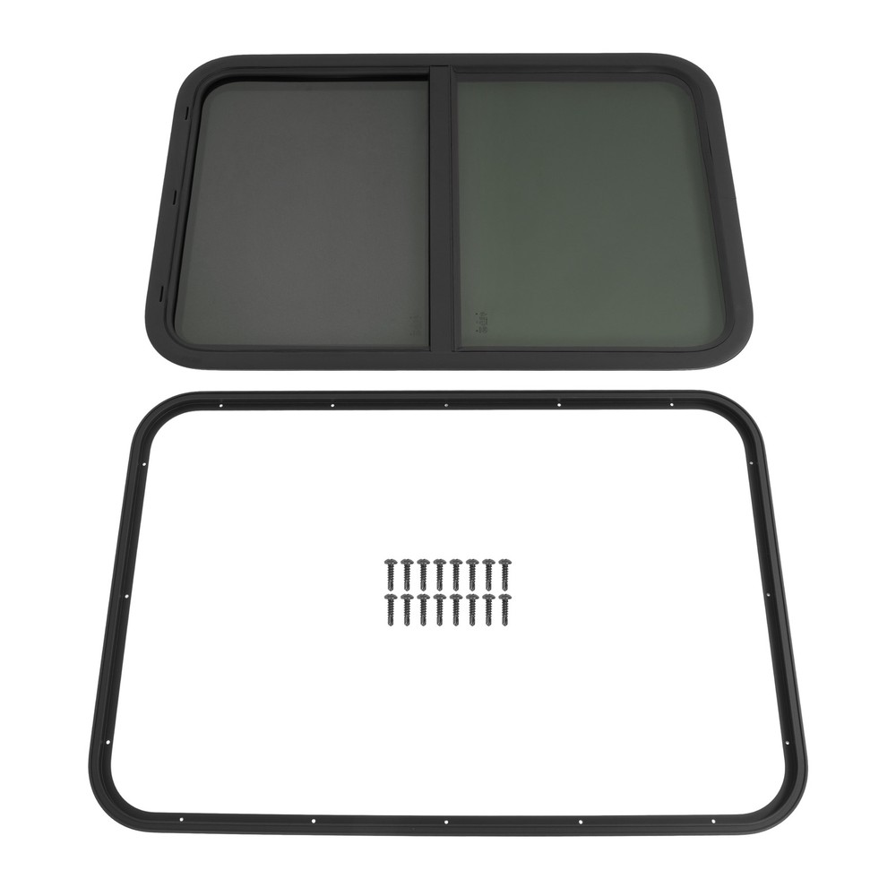 24" Width X 36" Height RV Window Vertical Sliding Tempered Glass W/Mesh Screen