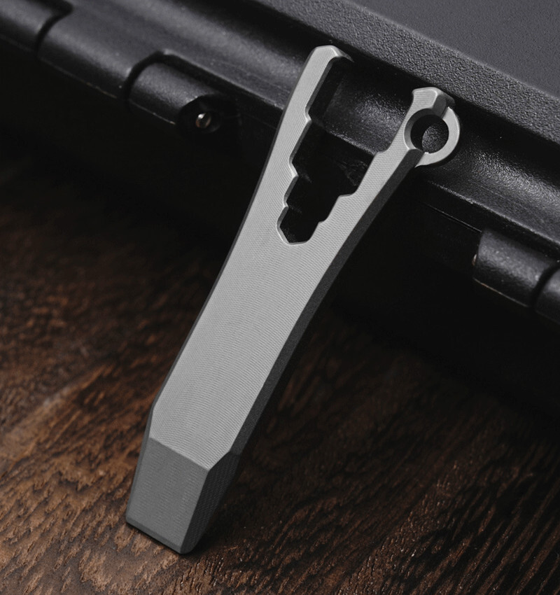 Mini Titanium Keychain Multi Tools Pry Bar EDC Crowbar Bottle Opener Wrench Tool