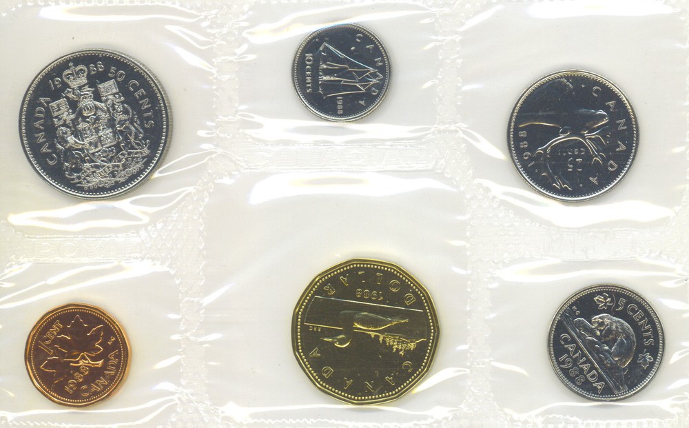 Canada 1988 Proof Like PL Coin Set Envelope COA
