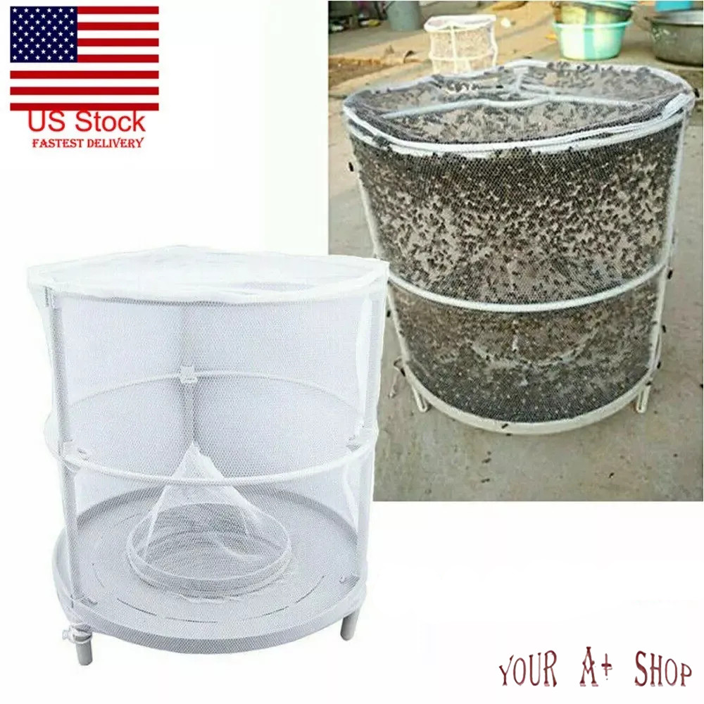 Trap Ranch Fly Cage Reusable Fly Catcher Killer Net Pest Bug Insert Auto Catch