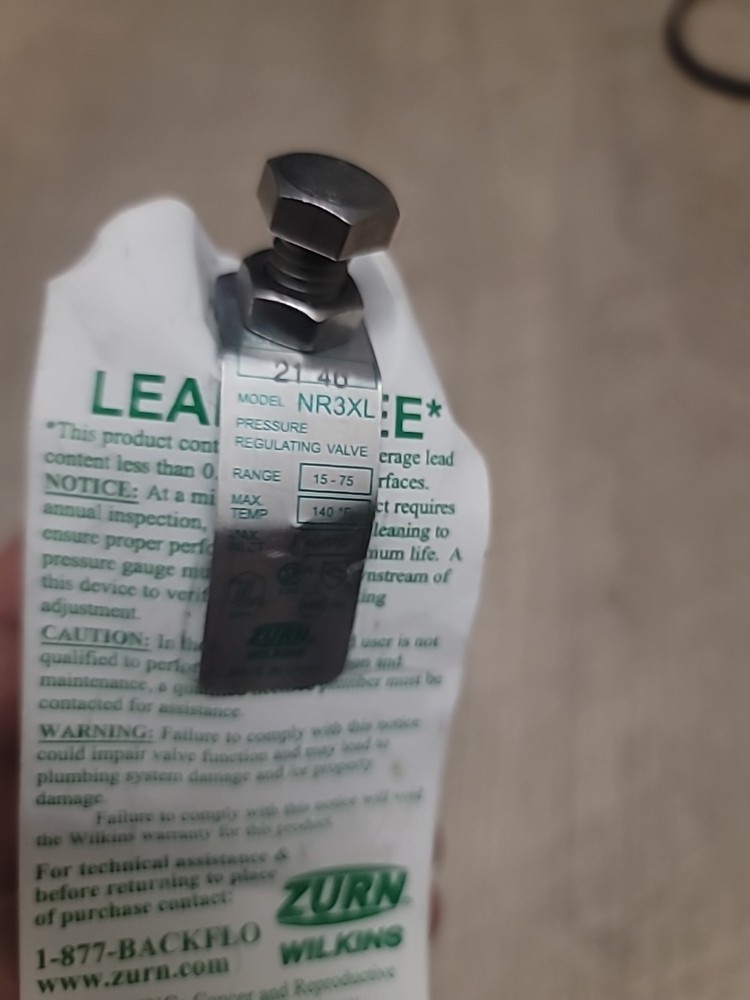 ZURN WILKINS 34-NR3XLDULUP Pressure Reducing Valve Dual Integral FNPT 3/4" NR3XL