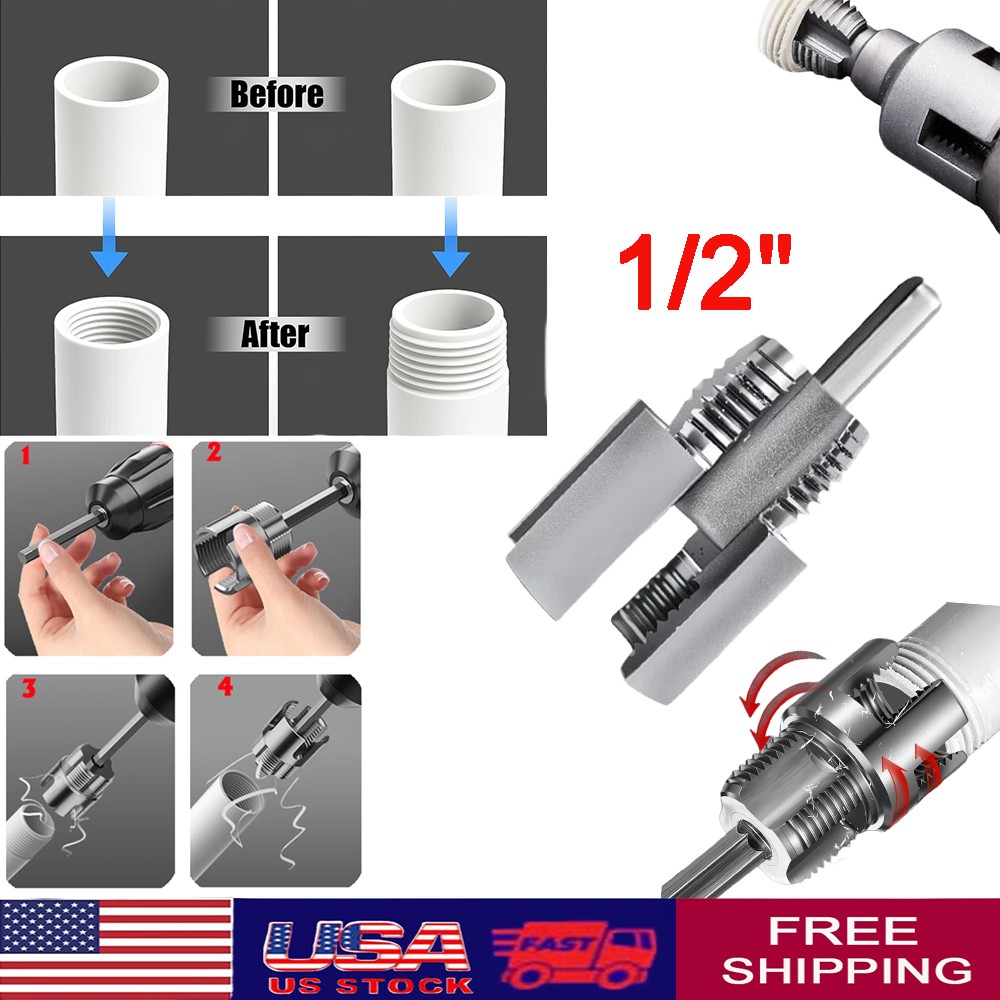 Integrated Internal & External Pipe Threading-Tool, PVC Pipe Threader Kit USA