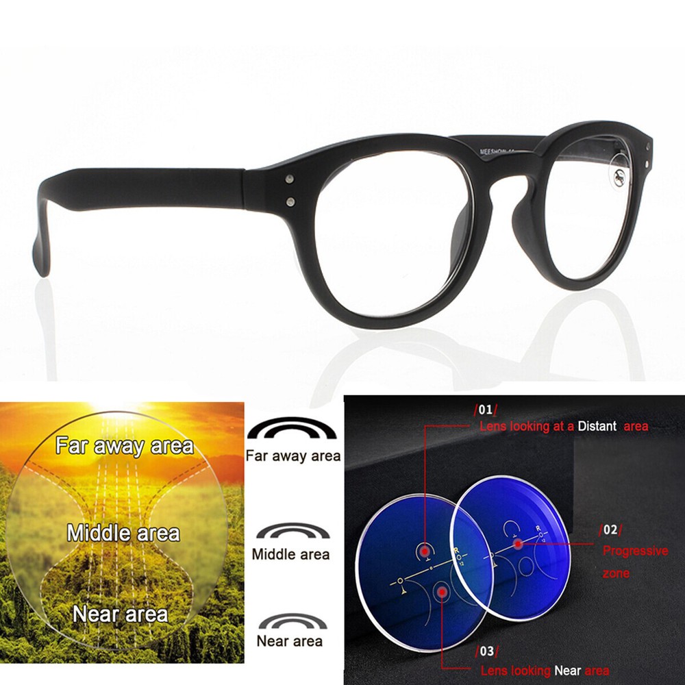 Progressive Transition Photochromic Classic Reader Multi-focus Reading Glasses