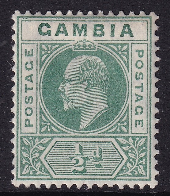 GAMBIA SG57, ½d green, Mounted MINT.