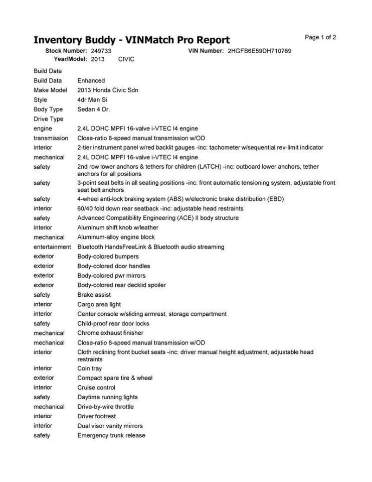 CIVIC 2013 Fuse Box Cabin 6838