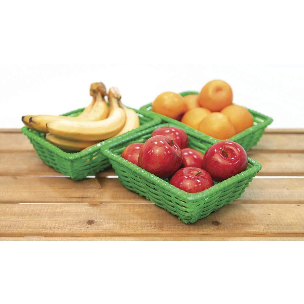 HUBERT Storage Basket Green, Rectangular - 10"L x 7 1/2"W x 3"H