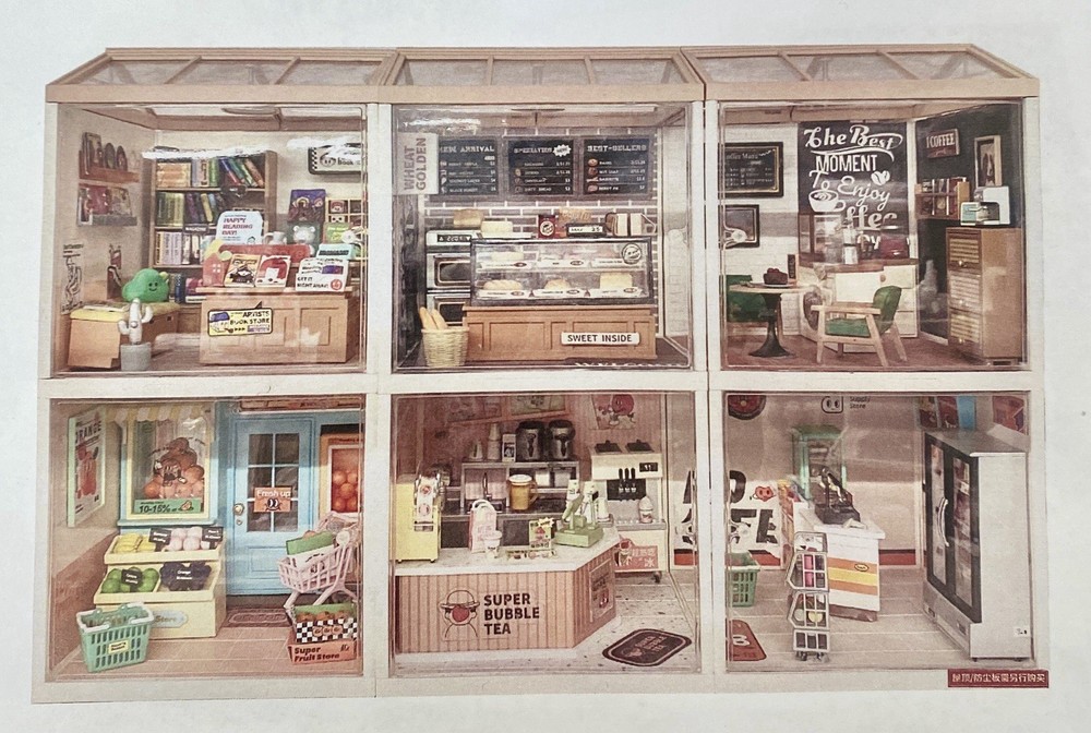 Rolife 6 store Super Creator Plastic Mini LED Dollhouse Fully Assembled Display