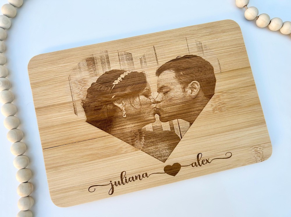 Photo cutting board laser engraved personalized