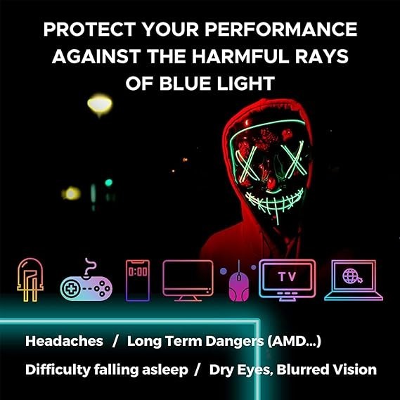 Blue Light Blocking Glasses Gaming Computer Glasses Powerful Professional Scr...