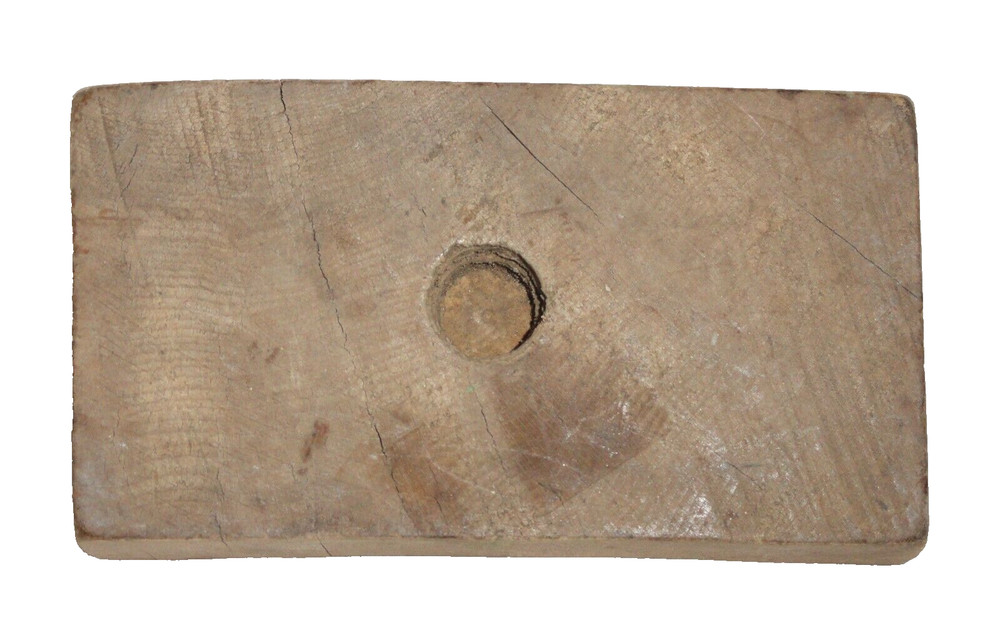 Primitive Wood Butter Mold/Stamp ~ Rectangle ~ Double Pineapples