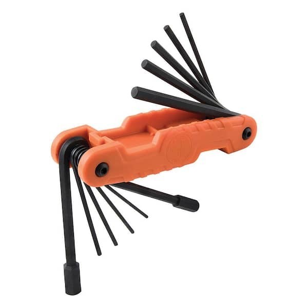 Klein Tools Heavy Duty Pro Folding Hex Key Set 11-Key SAE Sizes