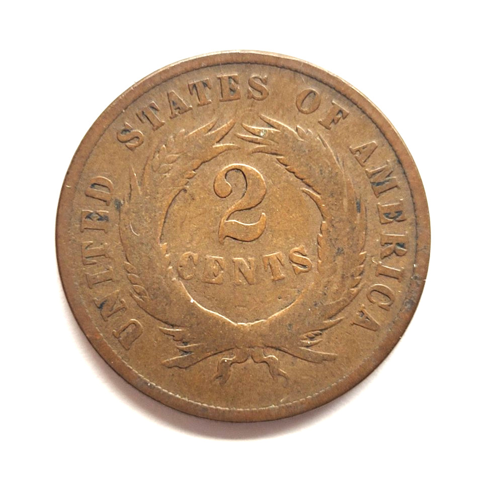1866, 1869, 1870 & 1871 Two Cent Pieces