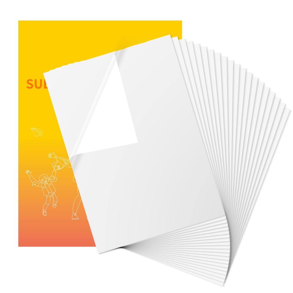 Sublimation Transfer Stickers, 20 Pcs Matte White, Printable Paper
