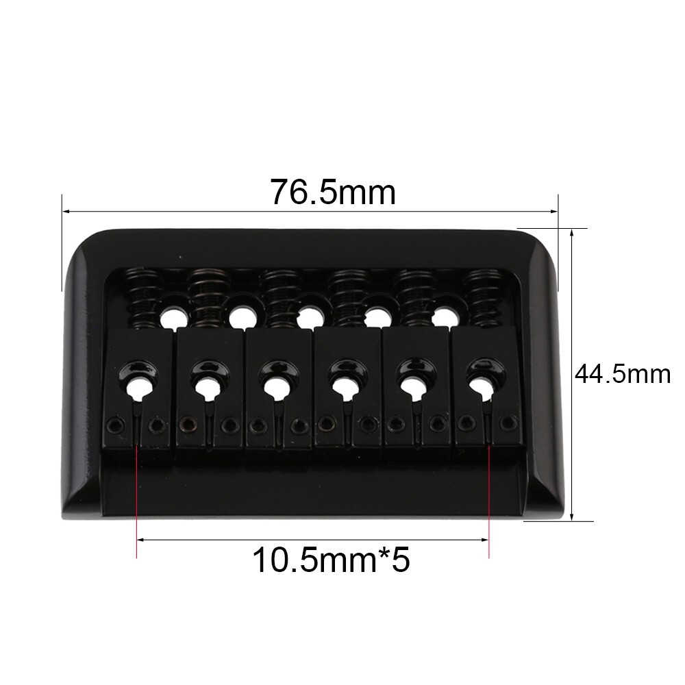 String Thru Fixed Bridge w/ Round Hole Saddle Hard Tail Guitar Bridge Black