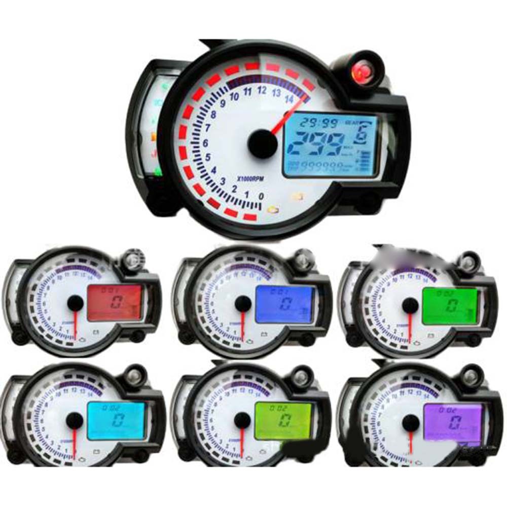 LCD Motorcycle Speedometer Tachometer Odometer Gauge Instrument