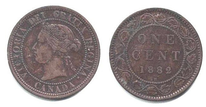 🍁 Canada 1882-H Large Cent; A Nice-looking Problem Free Lightly Circulated Coin
